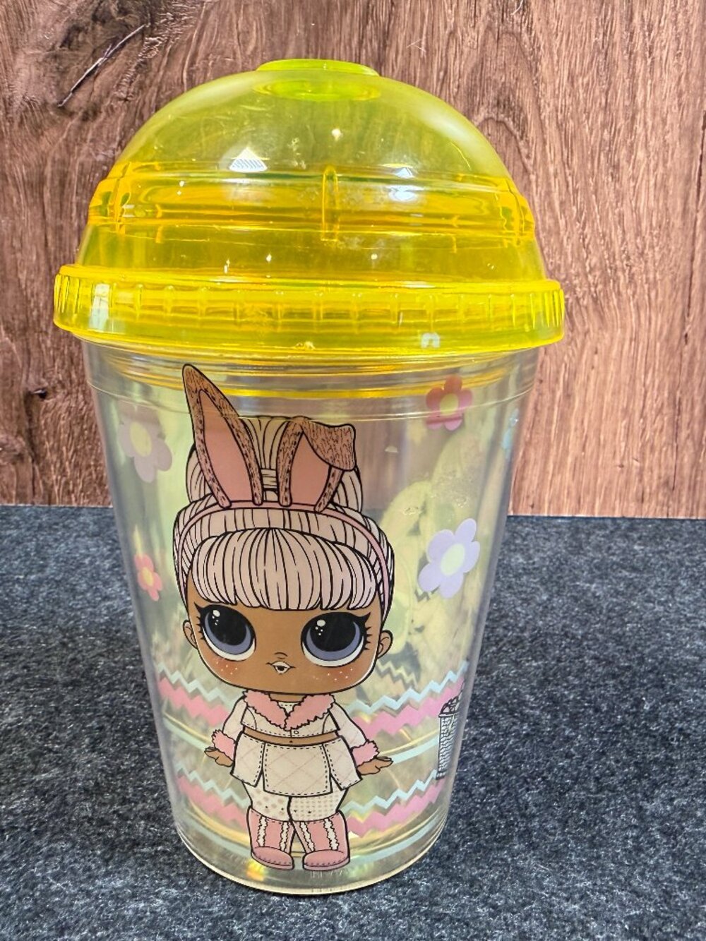 LOL Surprise Easter Tumbler Cup Yellow Dome Lid Bunny Spring Cup